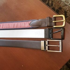 Lot of 3 Belts from Nike (reversible), Vineyard Vines, Devon & Hunter